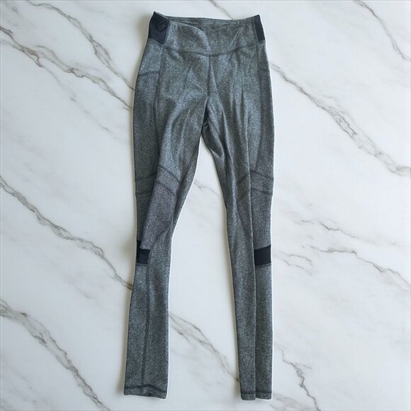 LULULEMON Womens Gray Black Leggings Size 4 - Picture 1 of 6